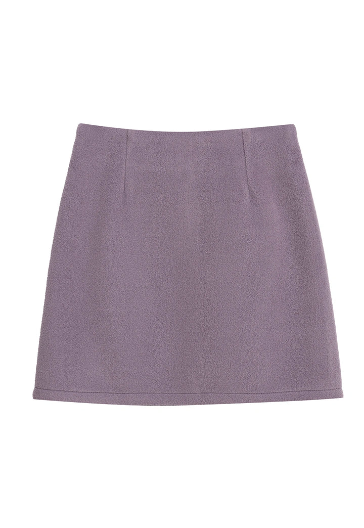 Stylish Woolen Mini Skirt for Women - Soft A-Line Skirt for Winter Elegance