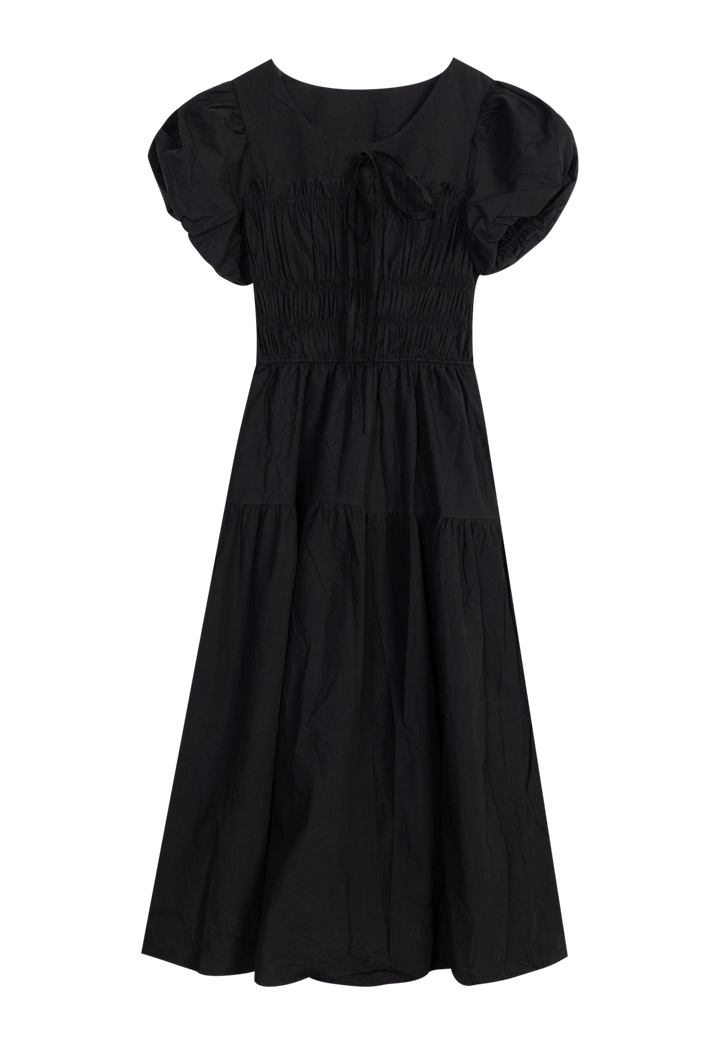 Women's Puff Sleeve Smocked Midi Dress