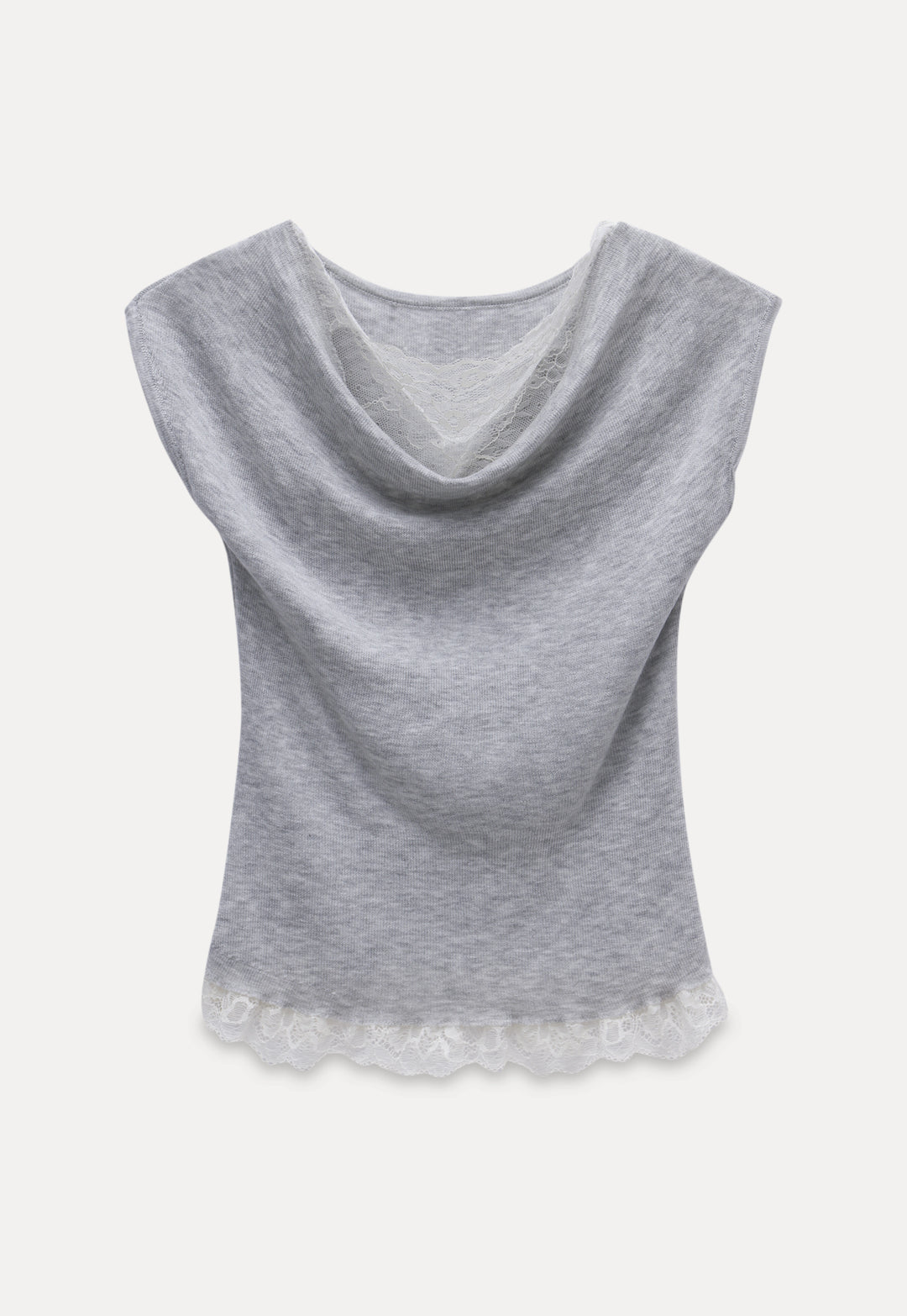 Sleeveless lace-trimmed elegant top