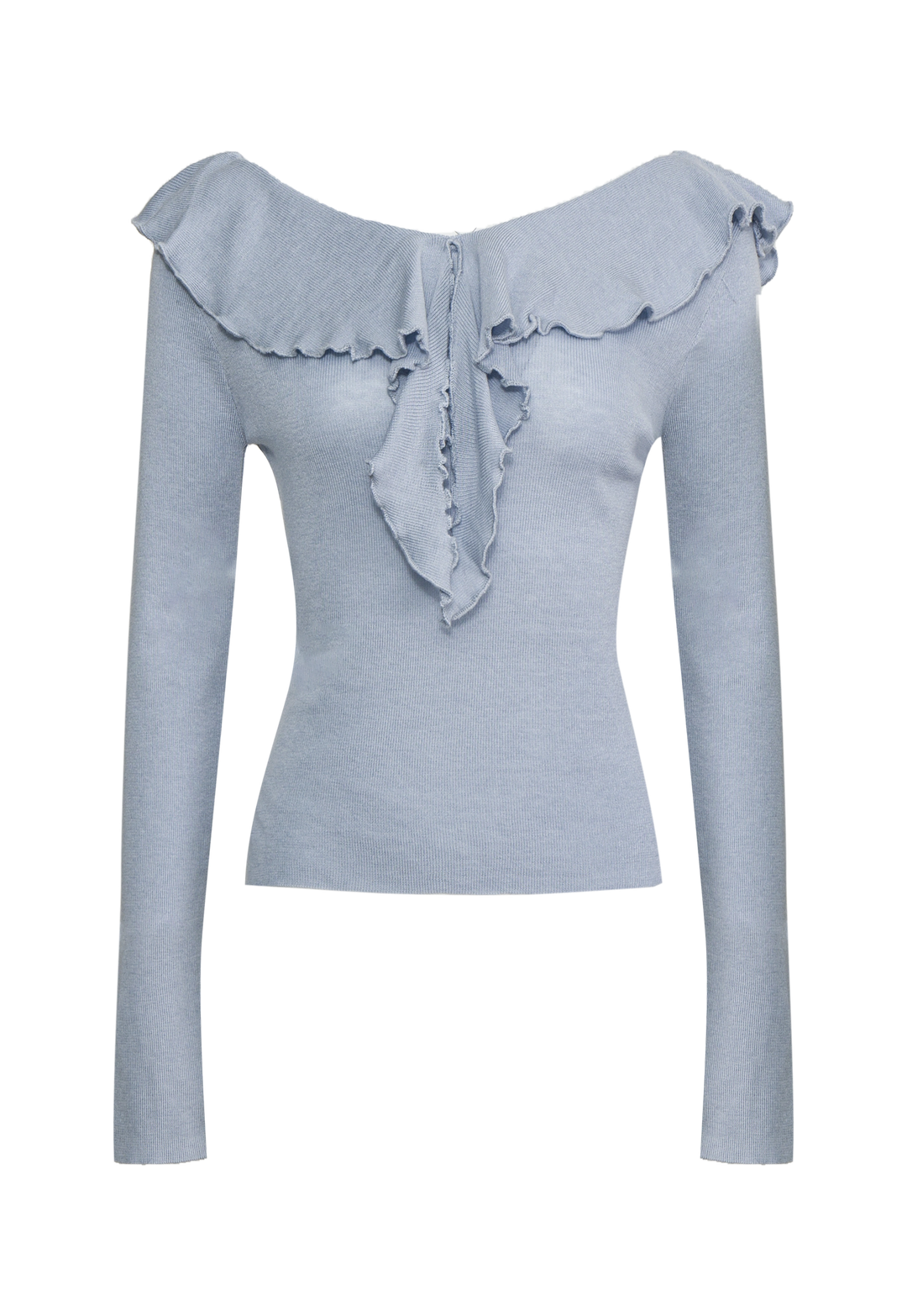 Women's Ruffle Trim Knit Top