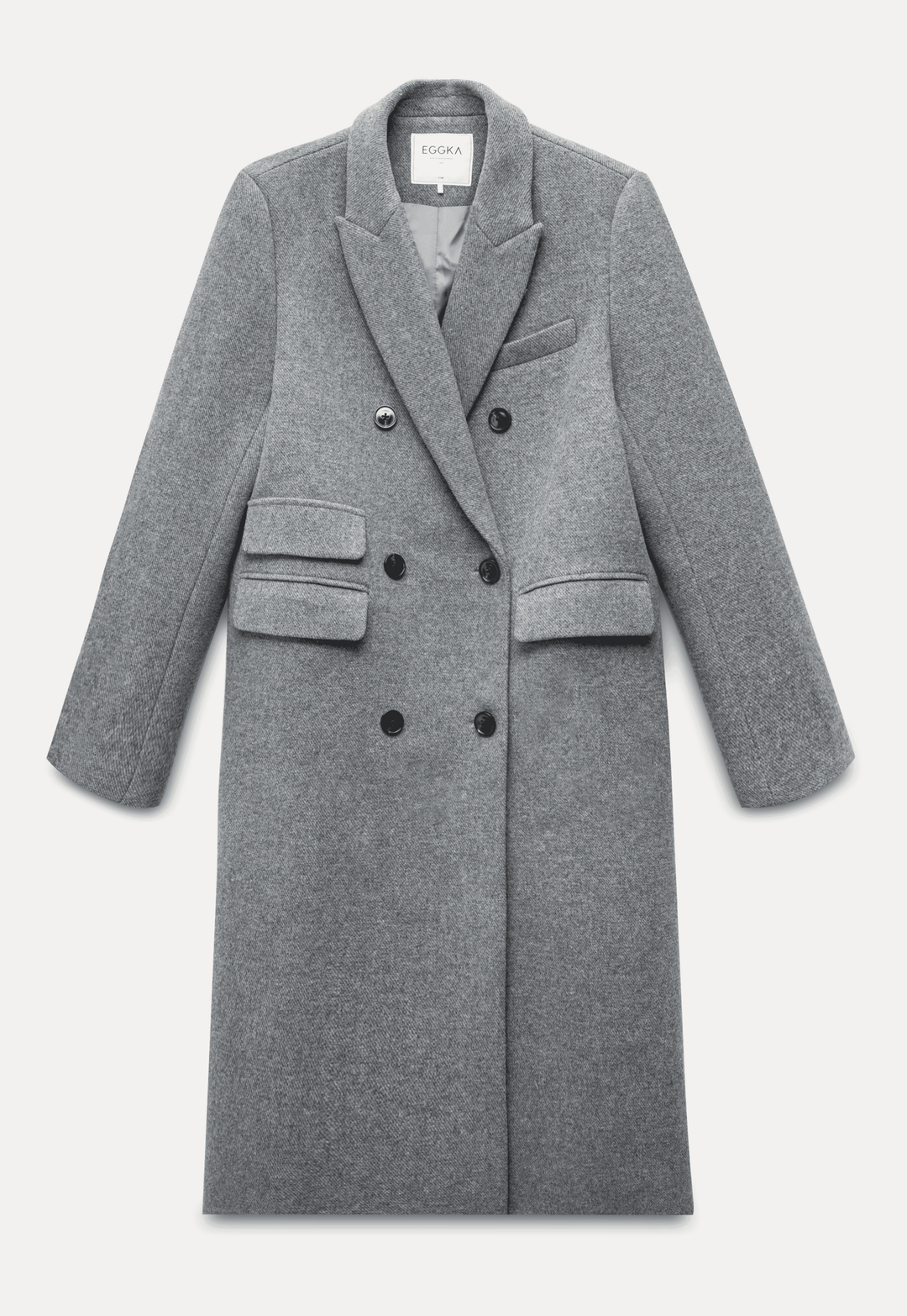 Gray Double-Breasted Long Coat