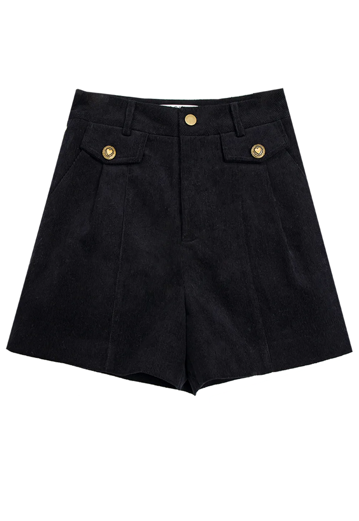 Damen-Shorts aus Cord mit hohem Bund