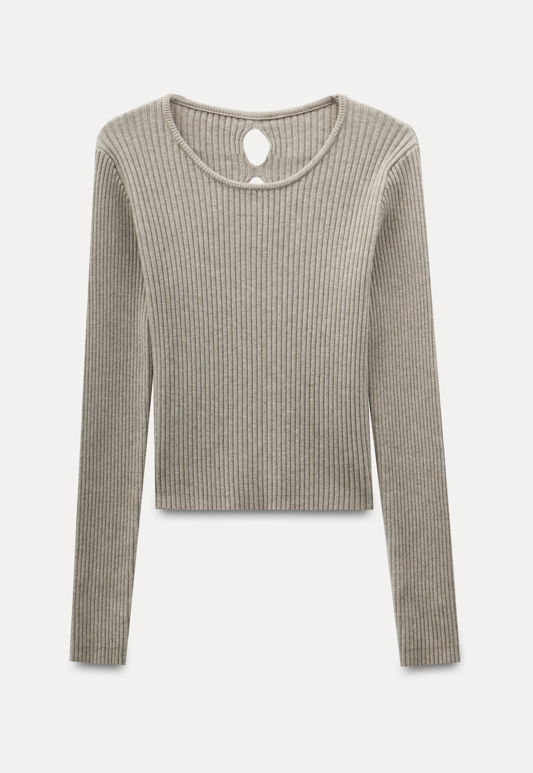 Women's Scoop Neck Long Sleeve Ribbed Knit Top