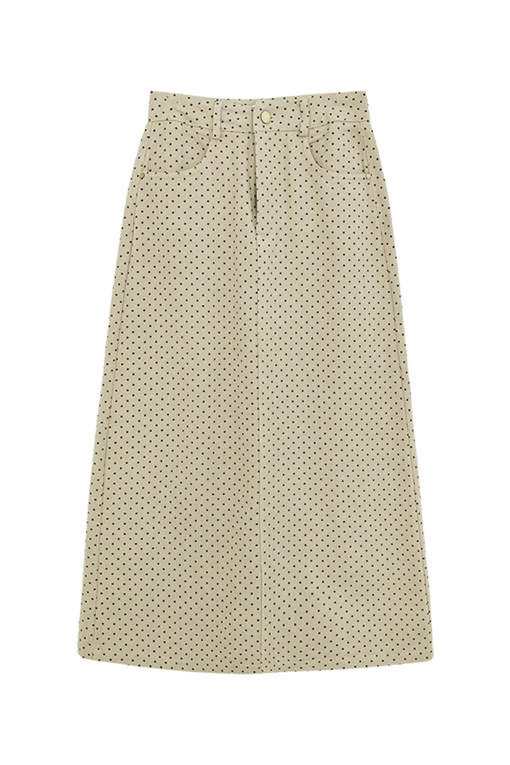 Chic Polka Dot A-Line Midi Skirt