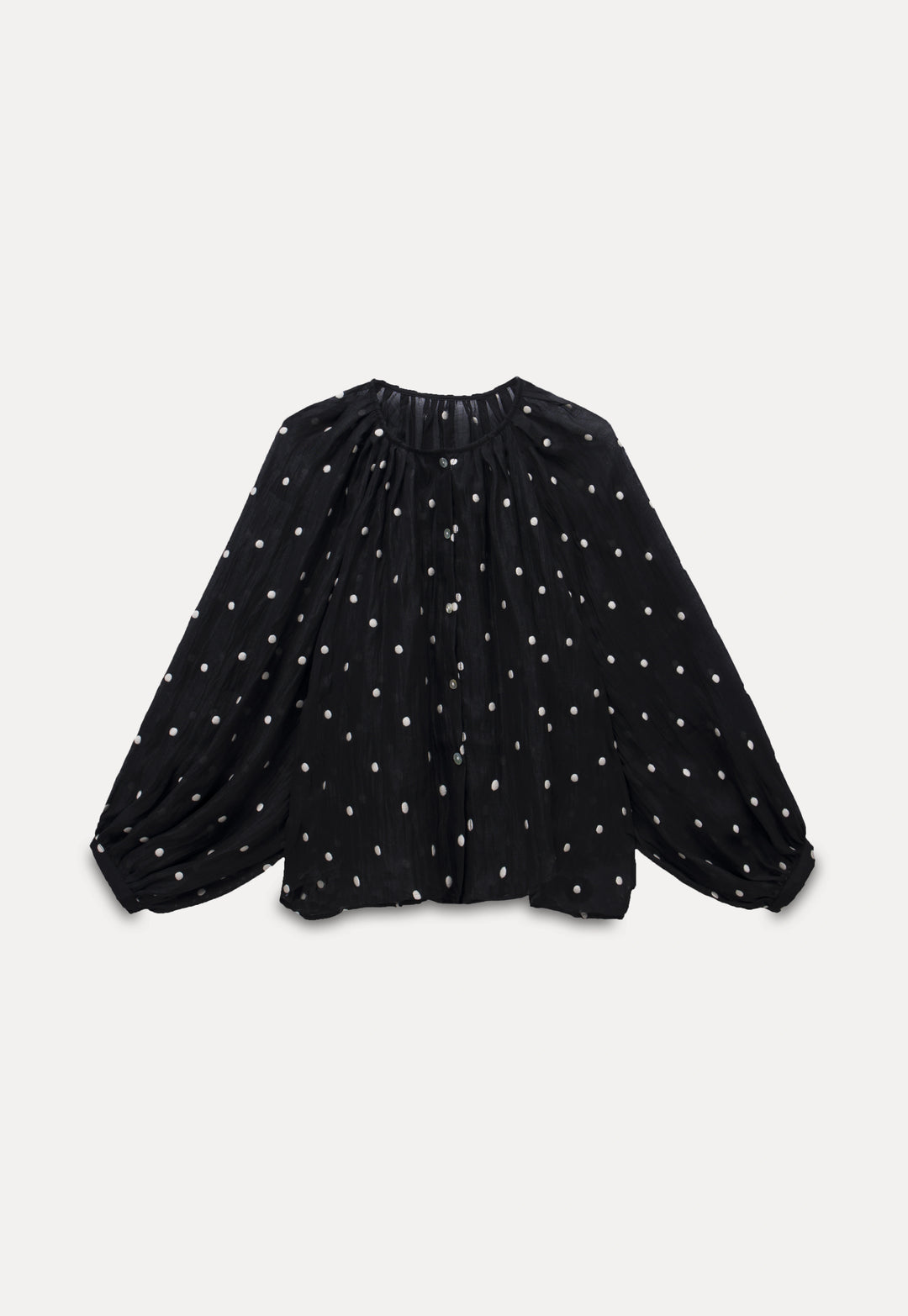 Polka Dot Long Sleeve Retro Elegant Top