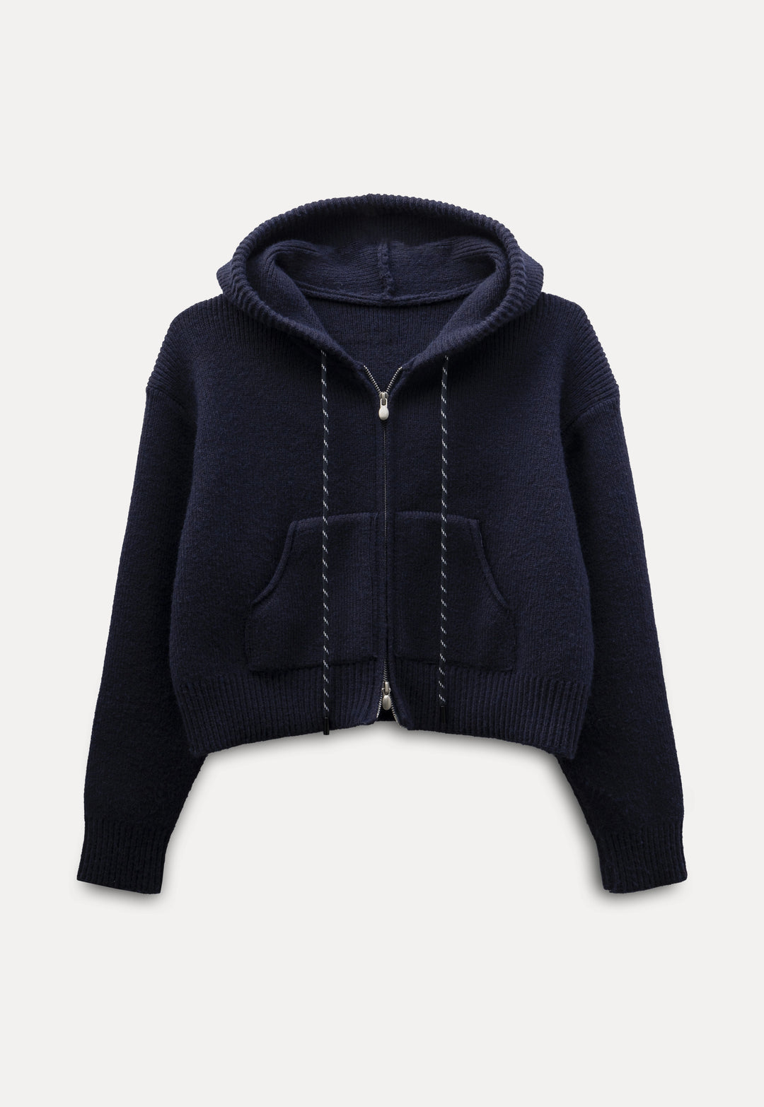 Women's Cropped Hooded Zip-Up Cardigan