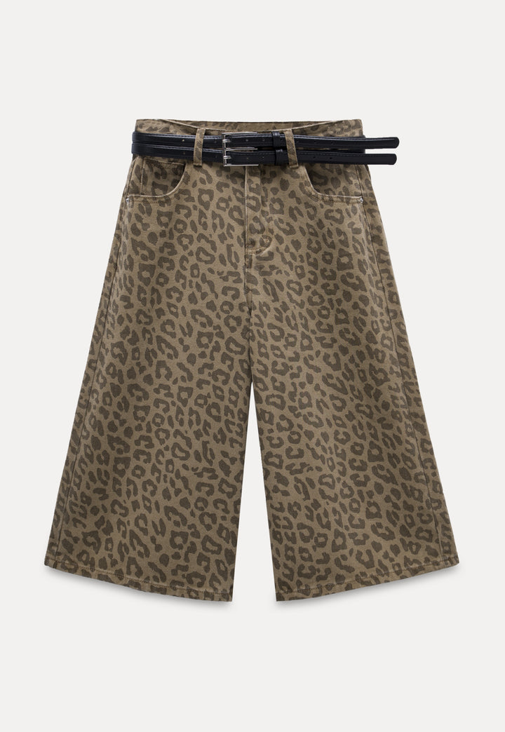 Leopard Print Wide-Leg Pant