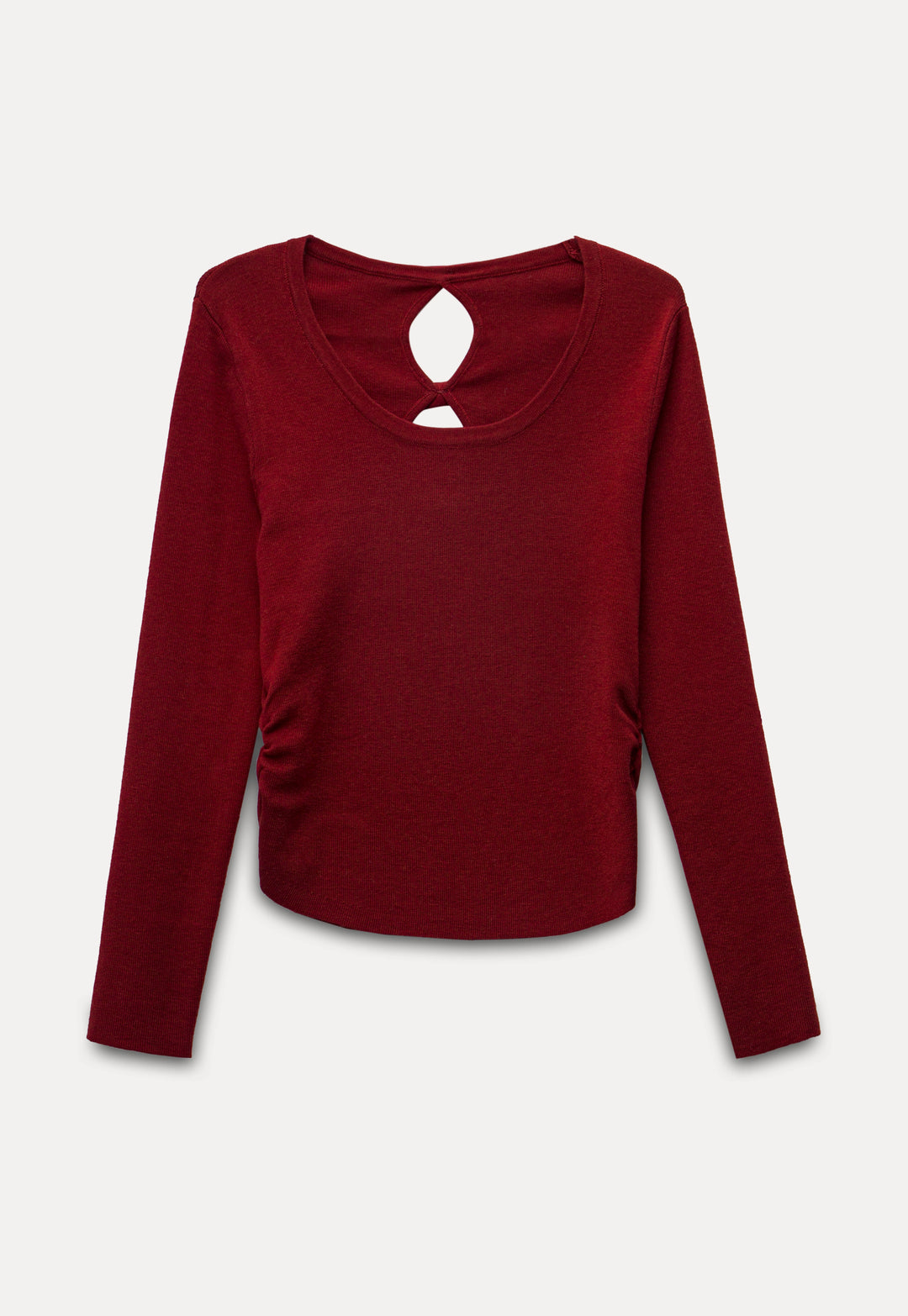 Keyhole Back Long-Sleeve Knit Top