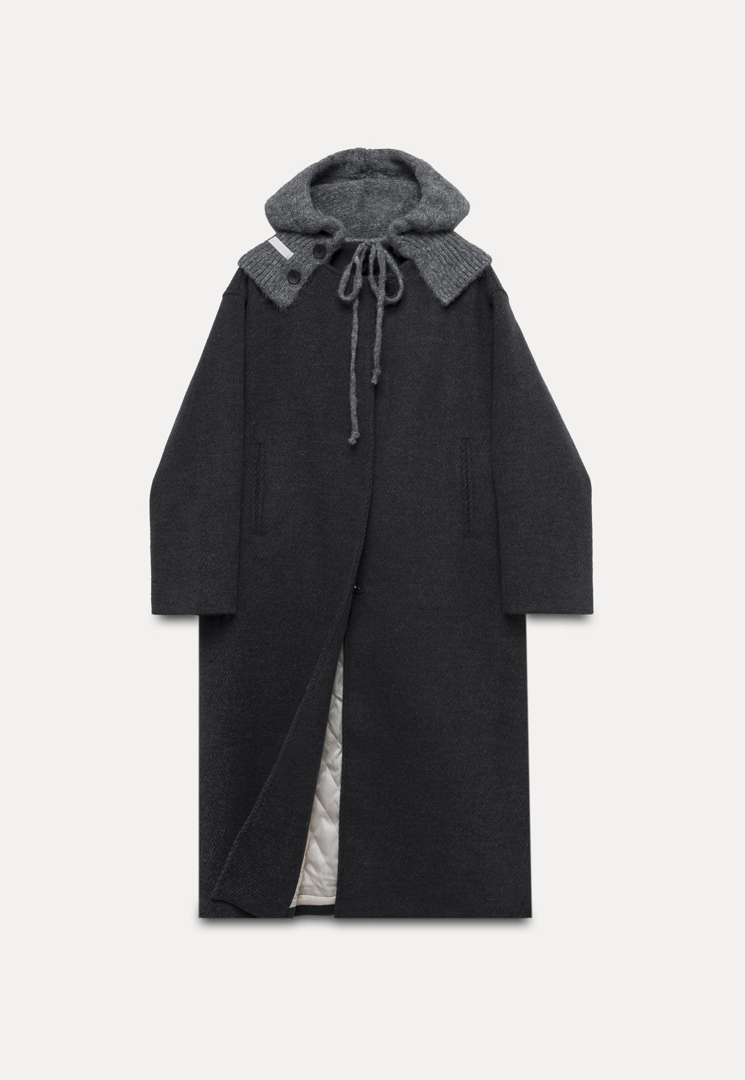 Women's Long Hooded Wool-Blend Coat