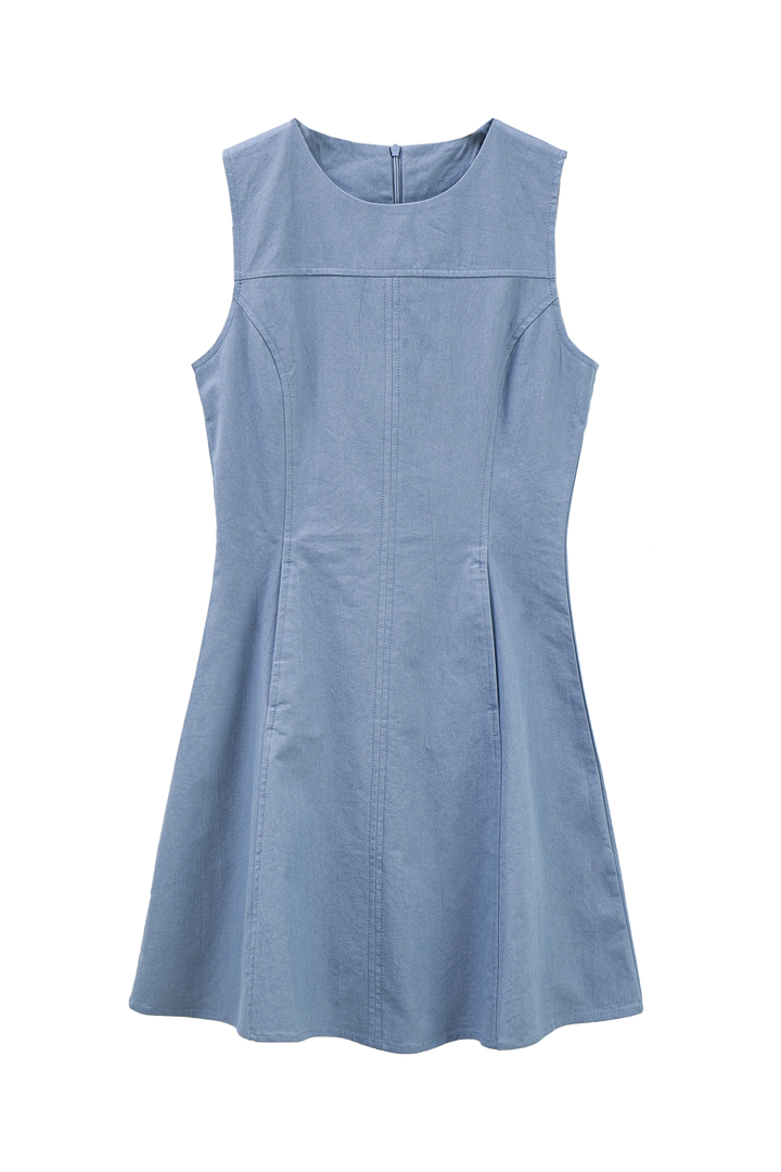 Mini-robe trapèze élégante sans manches pour femmes