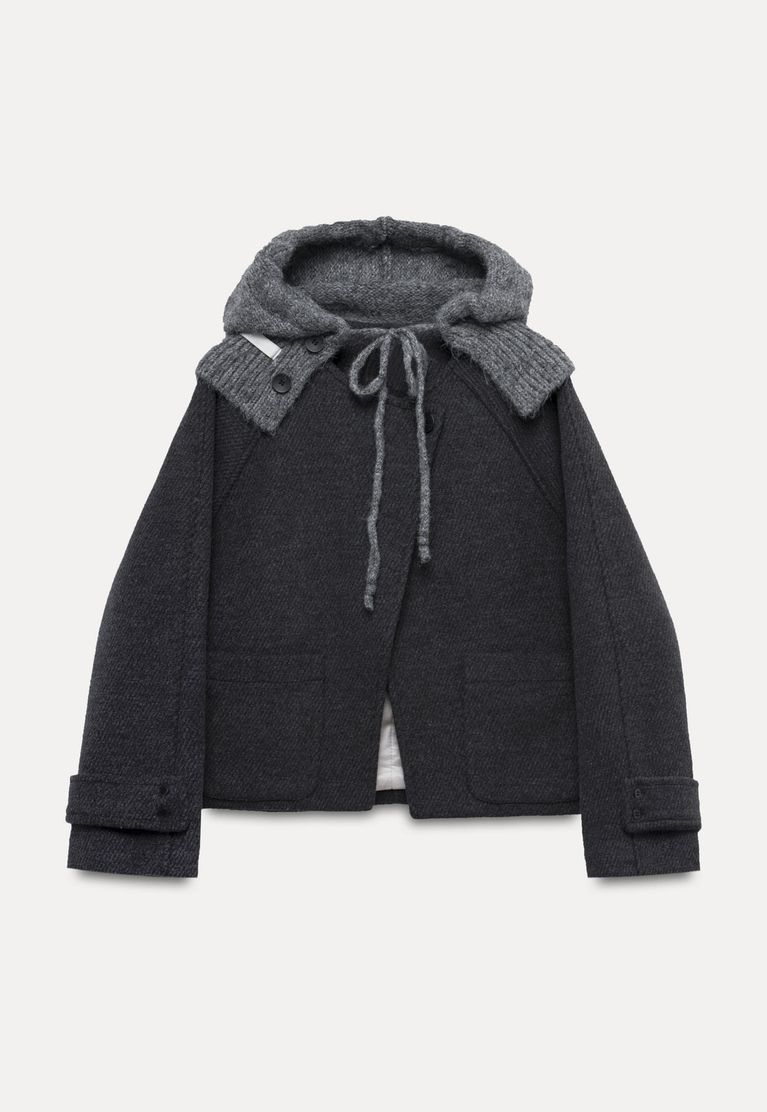 Women's Wool-Blend Jacket with Knit Hood