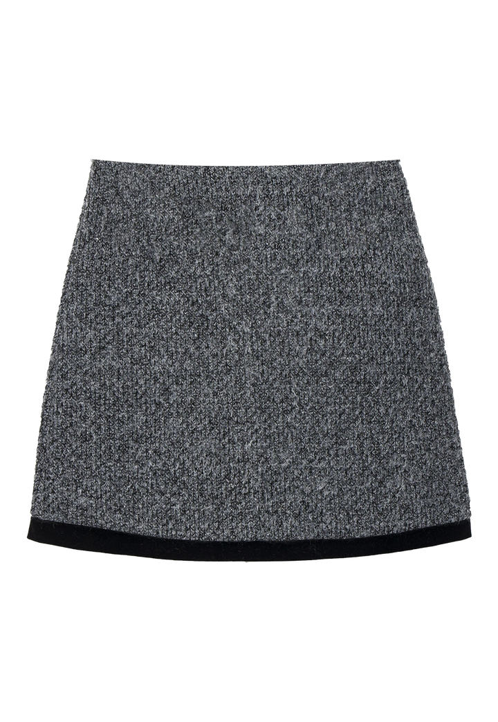 Women's High-Waist Wool Mini Skirt