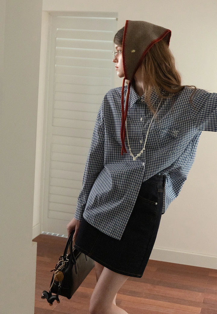 Women's Classic Gingham Button-Up Shirt