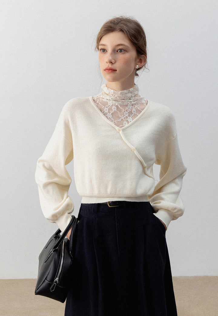 Women's Lace Trim Sweater