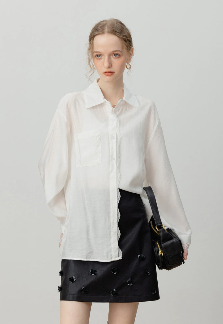 Women's Button-Up Long-Sleeve Blouse