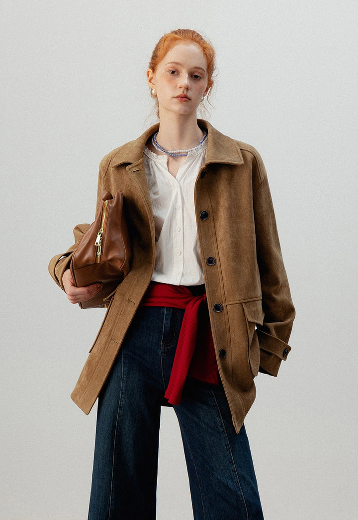 Women's Suede Utility Jacket