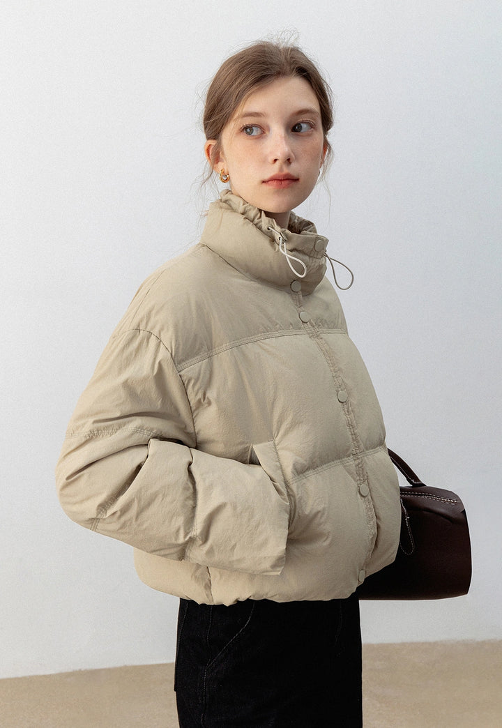 Women's Stand Collar Cropped Puffer Jacket