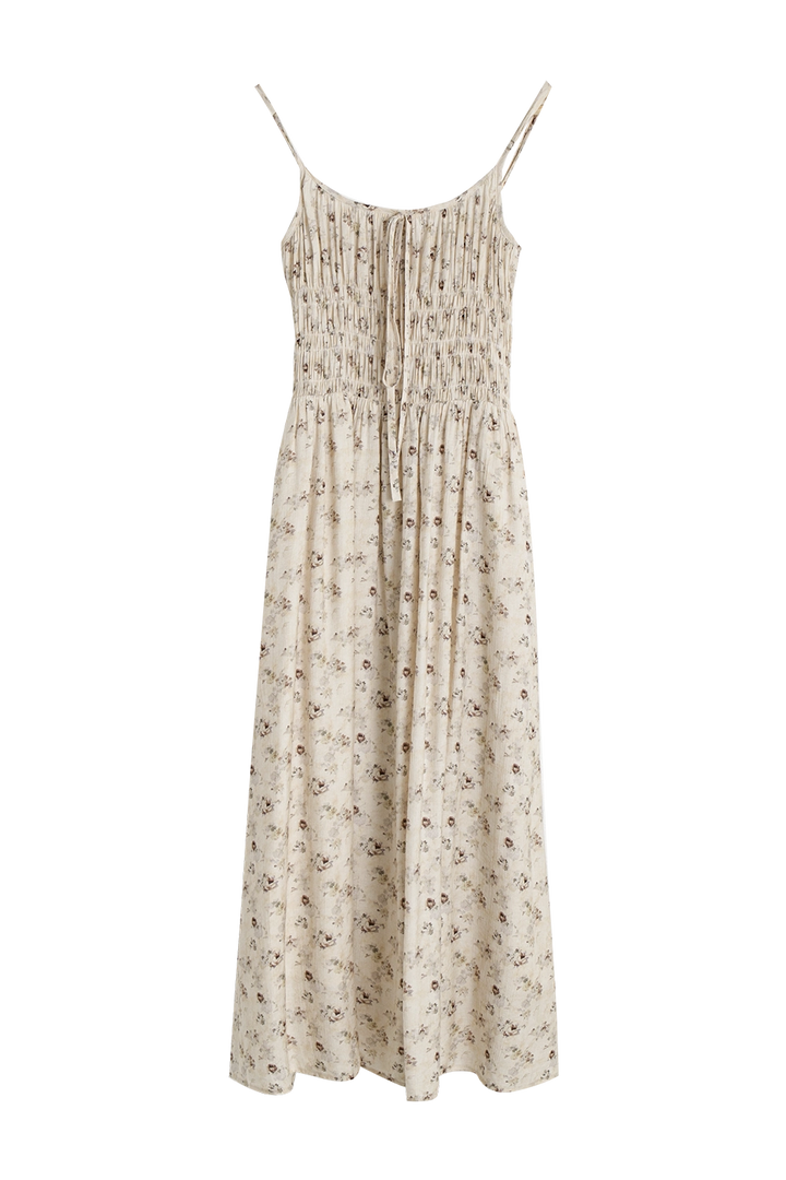 Robe caraco mi-longue à imprimé vintage pour femmes, été